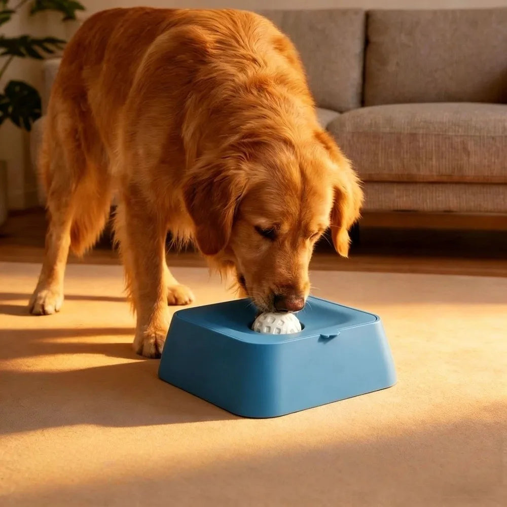Lick Bowl with Rolling Ball Pet Slow Feeder Training Bowl