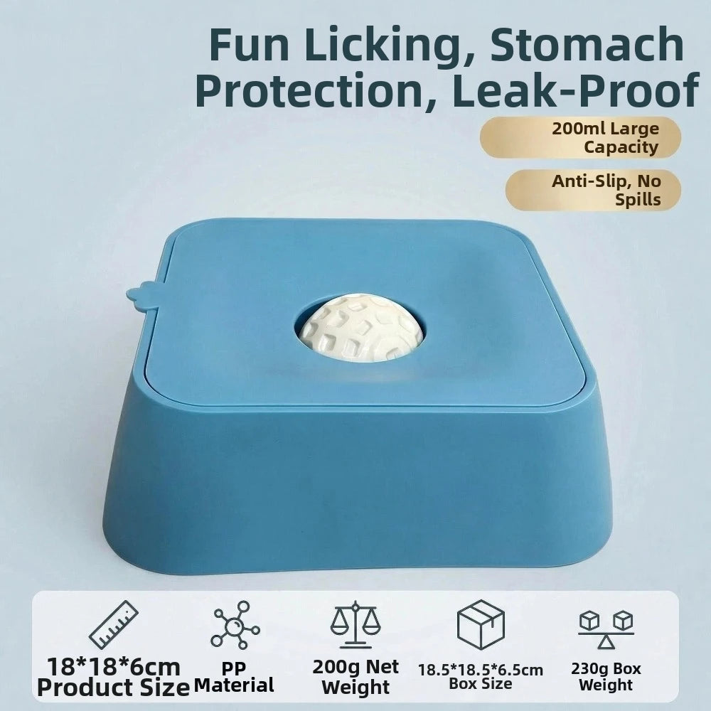 Lick Bowl with Rolling Ball Pet Slow Feeder  Training Bowl