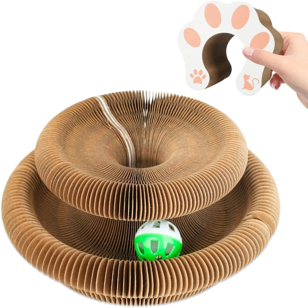 Transformable Kitty Kurlz Cat Toy Wear-Resistant No Crumbs Cat Accordion Magic Organ Resistant To Scratching Ball Scratch Pad
