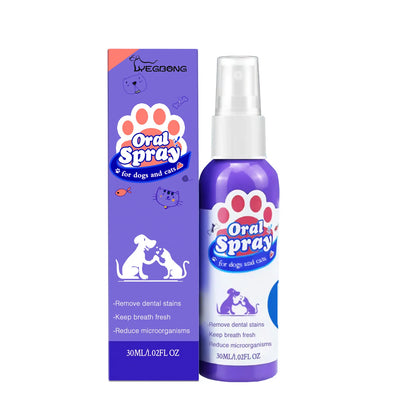 Pet Teeth Cleaning Spray Oral Care Remove Tooth Stains Keep Fresh Breath for Cats and Dogs