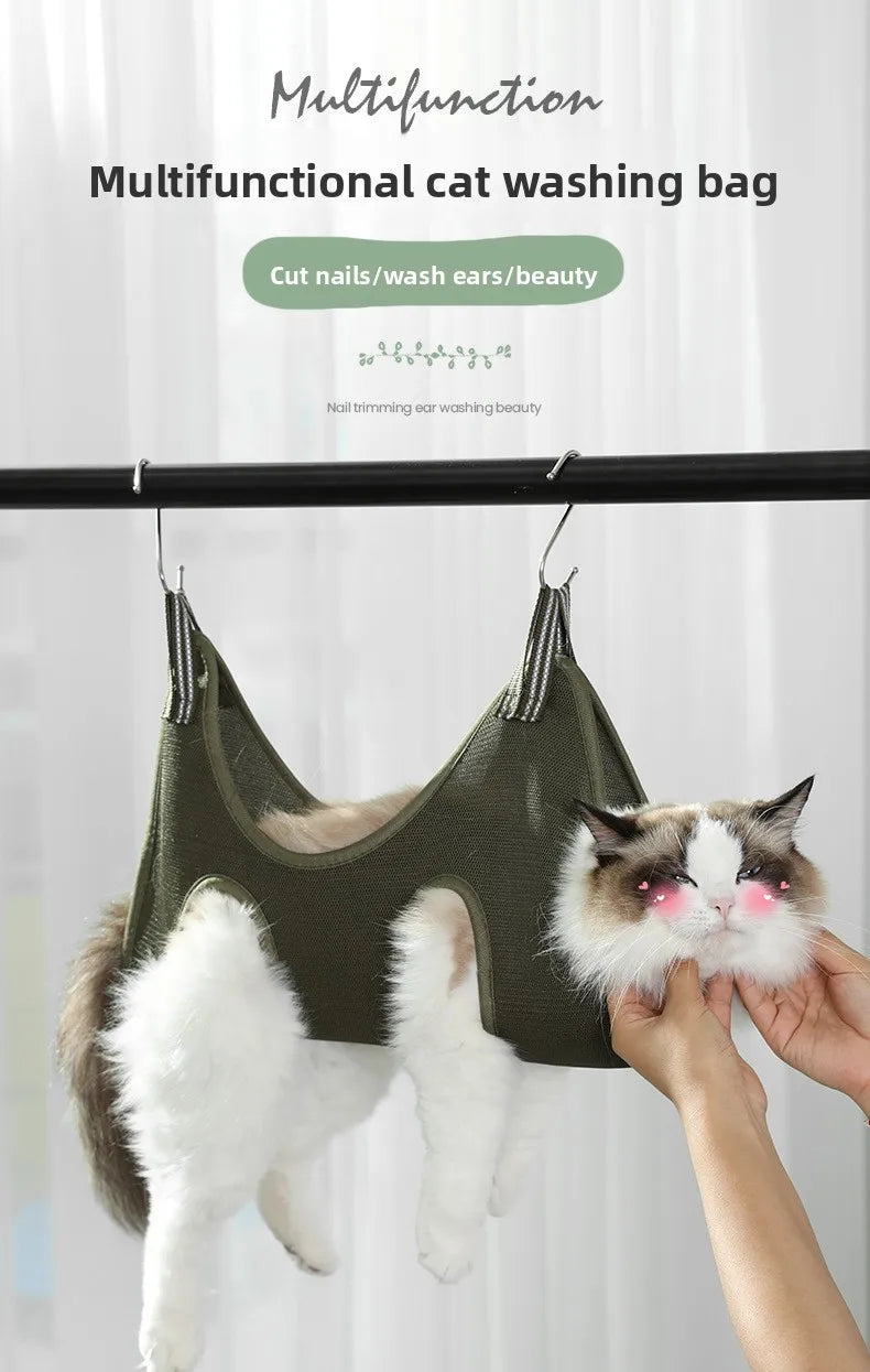 Cat Bathing Bag Fixed Bag Multifunctional Anti-Scratch Cat Bag Multifunctional Cat Bathing Bag Kitten Bathing Tool