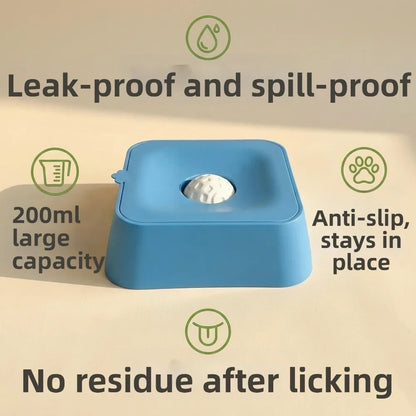 Lick Bowl with Rolling Ball Pet Slow Feeder  Training Bowl