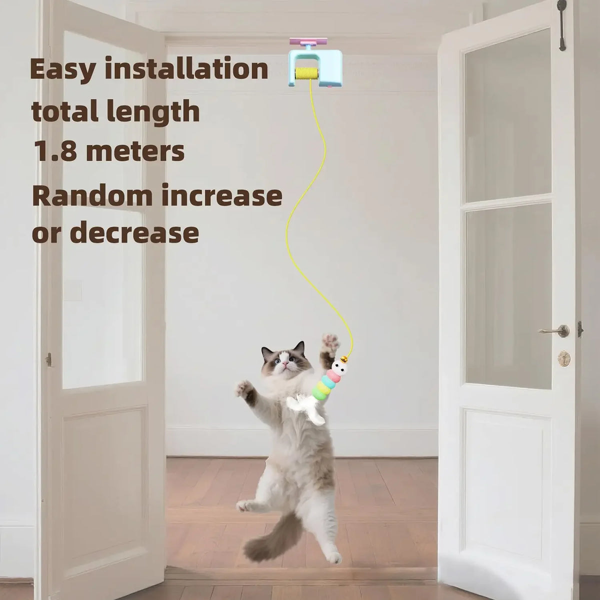 Popular new interactive electric cat toys with hanging doors automatic cat ball toys self play funny cat toys