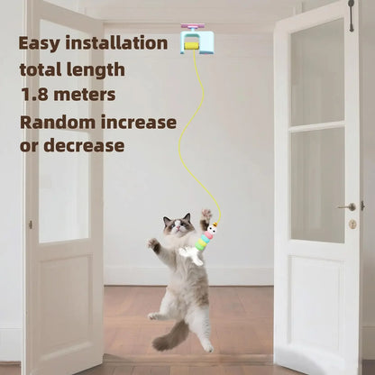 Popular new interactive electric cat toys with hanging doors automatic cat ball toys self play funny cat toys