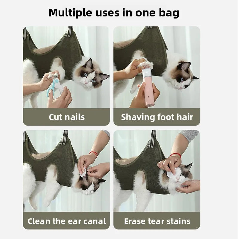 Cat Bathing Bag Fixed Bag Multifunctional Anti-Scratch Cat Bag Multifunctional Cat Bathing Bag Kitten Bathing Tool