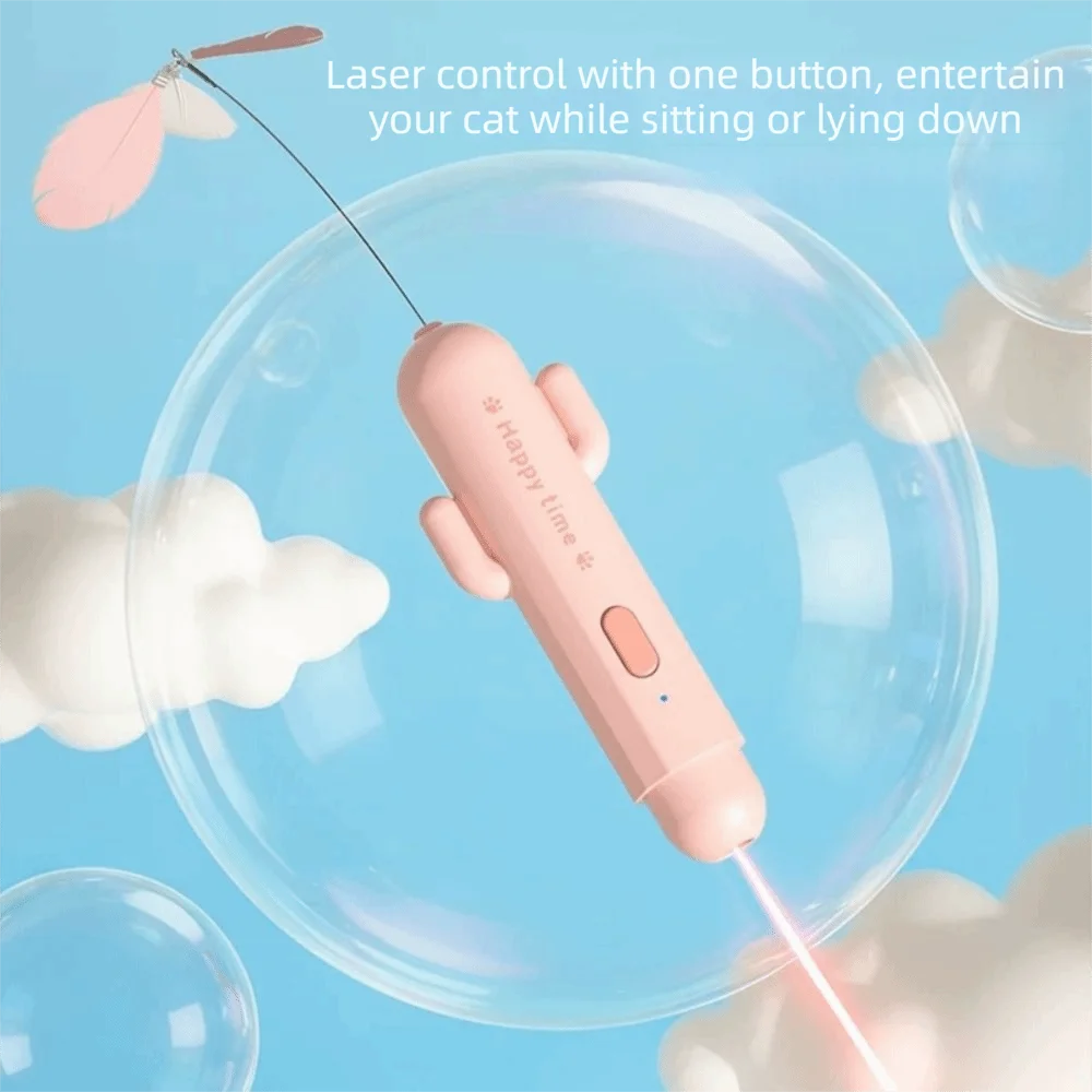 Interactive Cat Toys Butterfly Teaser Suction Cup Electric Self-Play Rod 360 Rotation Vibration Sensor