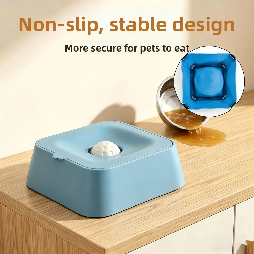 Lick Bowl with Rolling Ball Pet Slow Feeder  Training Bowl