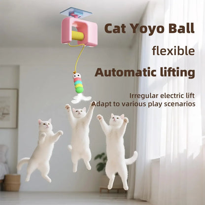 Popular new interactive electric cat toys with hanging doors automatic cat ball toys self play funny cat toys