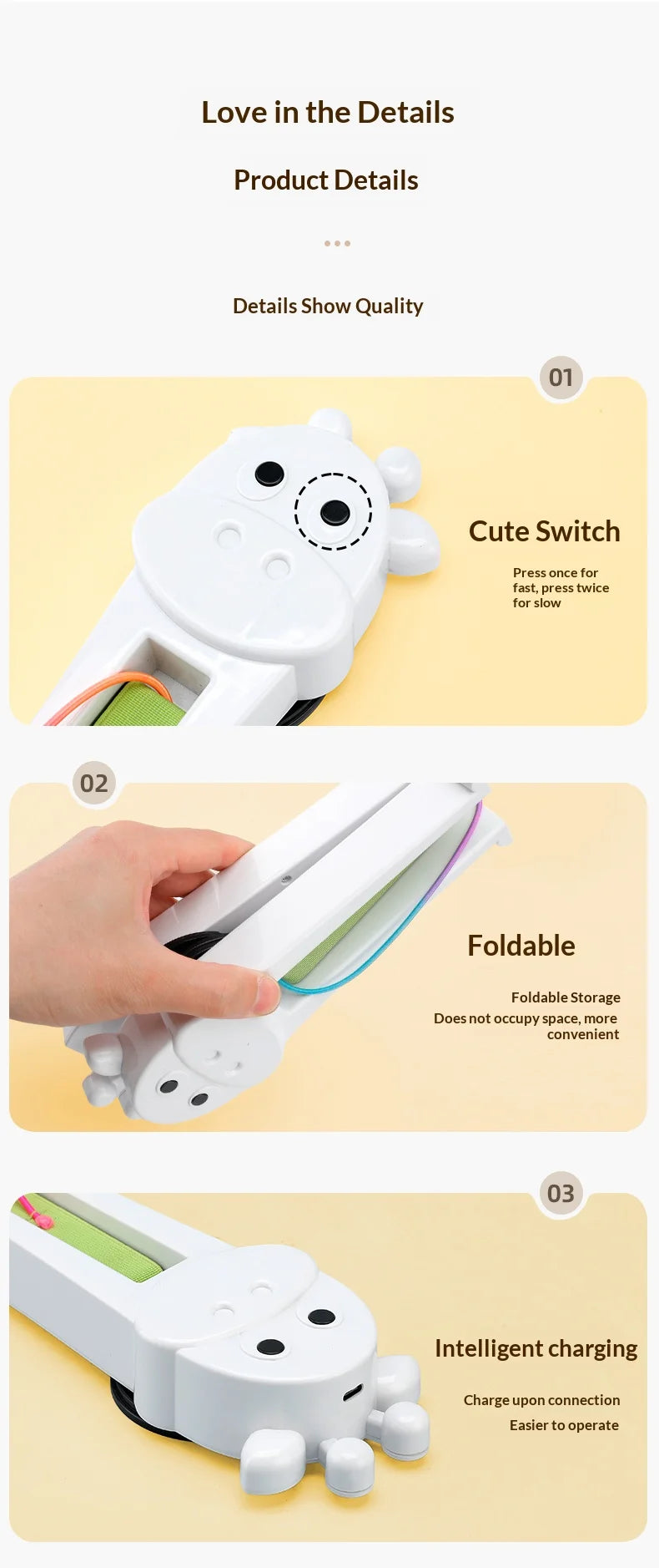 Automatic Interactive Cat Toy, Wall Mounted Cat Teaser Wand with Moving Rope, Indoor Kitten Exercise Toy for Bored Cats