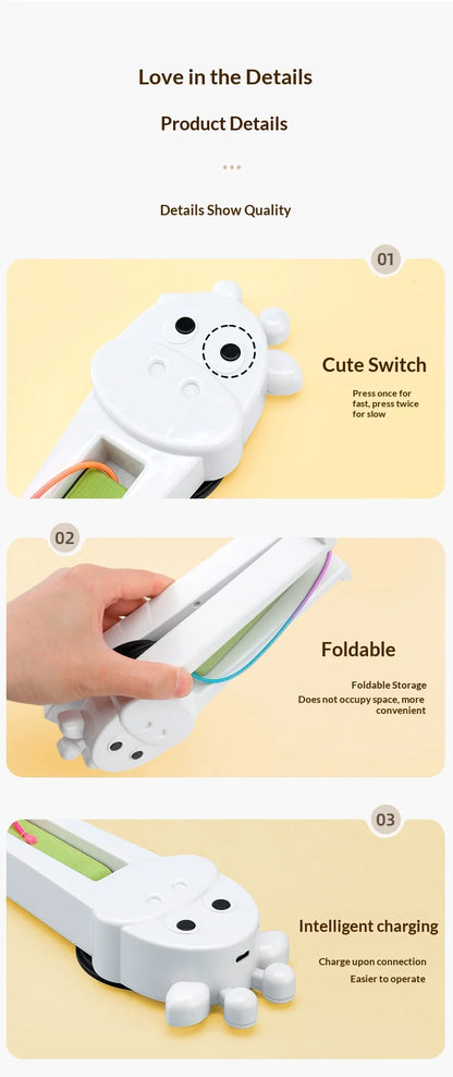 Automatic Interactive Cat Toy, Wall Mounted Cat Teaser Wand with Moving Rope, Indoor Kitten Exercise Toy for Bored Cats