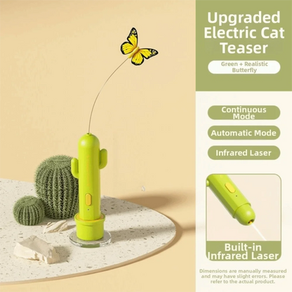 Interactive Cat Toys Butterfly Teaser Suction Cup Electric Self-Play Rod 360 Rotation Vibration Sensor